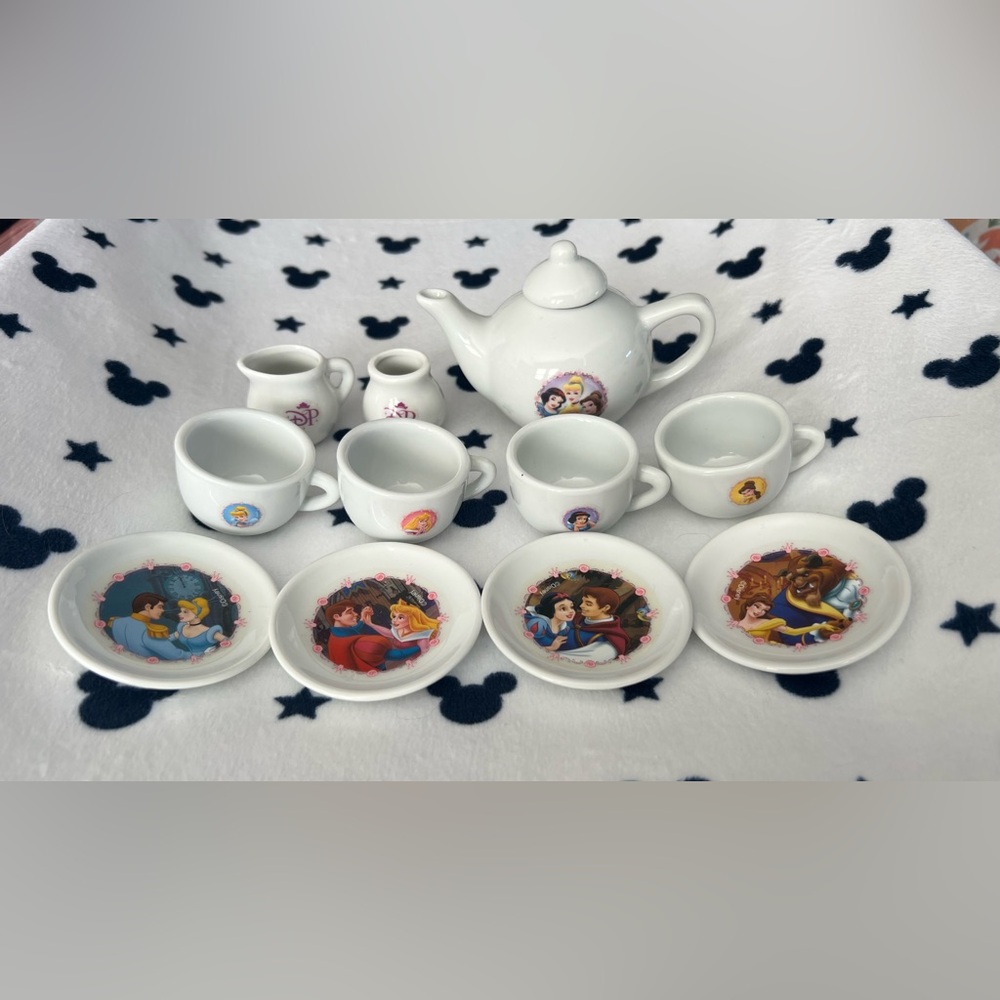 Disney Princess Porcelain Tea Set - White and Multicolor